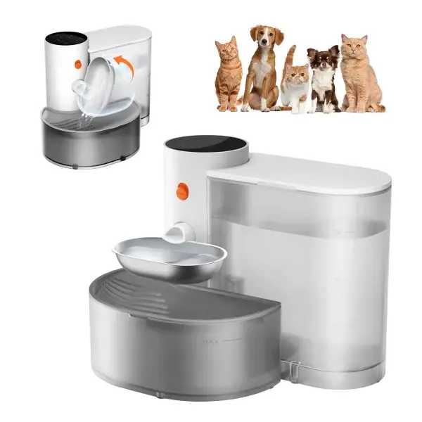 Pet Bowl With Intelligent Pouring Water Dispenser