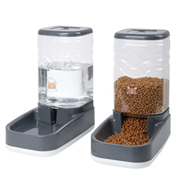 Auto Gravity Pet Food & Water Dispenser Set