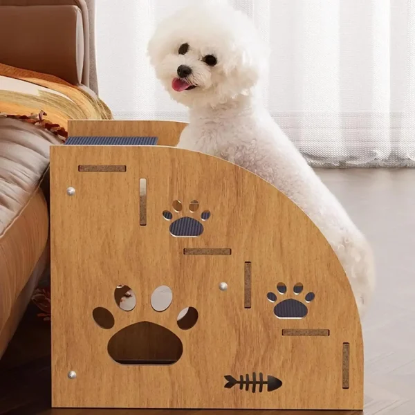 Multi-Level Solid Wood Pet Stairs